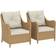 OutSunny 2 Pieces Cushioned Rattan Garden Chairs Beige
