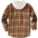 Legendary Whitetails Men's Camp Night Berber Lined Hooded Flannel Shirt Jacket - Arrowood Barnwood Plaid