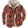 Legendary Whitetails Men's Camp Night Berber Lined Hooded Flannel Shirt Jacket - Cardinal Arrowood Plaid