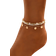 Shein 3pcs/set Simple Gold-tone Circular Pendant Tassel Beaded Anklet For Women, Suitable For Daily Wear And Vacation