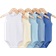 Shein SHEIN Set Of 5 Adorable And Colorful Warm-Toned Bodysuits For Baby Boys, Suitable For Outdoor Activities, Vacation And Holidays In Spring And Summer