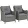OutSunny 2 Pieces Cushioned Rattan Garden Chairs Dark Grey