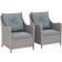 OutSunny 2 Pieces Rattan Garden Chairs Light Grey