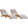 vidaXL Sun Loungers with Cushions 2 Pcs Taupe Acacia