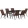 vidaXL 7 Piece Garden Brown Textilene Steel Patio Dining Set