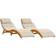 vidaXL Sun Loungers with Cushions 2 Pcs Cream White
