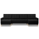 Mebligo U-shaped Black Sofa 294cm 4-Sitzer