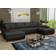 Sofnet Faris U-Shape Living Black/Graphite Sofa 350cm 2,5-Sitzer