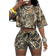 Shein Slaydiva 2pcs/Set Women Casual Sports Outfit, Crew Neck Short Sleeve T-Shirt And Shorts Set, Tree Branch Print Fabric Sports Suit, Spring/Summer 2025 New Collection Island Vacation Outfits