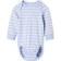 Polarn O. Pyret Striped Bodysuit with Envelope Neckline - Light Blue