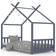 vidaXL Kids Bed Frame Grey 78x146cm