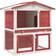 vidaXL Outdoor Rabbit Hutch 3 Doors Red