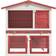 vidaXL Outdoor Rabbit Hutch 3 Doors Red