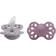 Bibs Infinity Silicone Pacifier Size 1 0-6m 2-pack Fossil Grey/Mauve