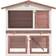 vidaXL Outdoor Rabbit Hutch 3 Doors Brown