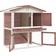 vidaXL Outdoor Rabbit Hutch 3 Doors Brown