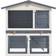 vidaXL Outdoor Rabbit Hutch 3 Doors Grey