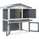 vidaXL Outdoor Rabbit Hutch 3 Doors Grey