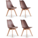 P&N Homewares Lorenzo Brown Kitchen Chair 83cm 4pcs