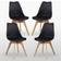 P&N Homewares Lorenzo Black Kitchen Chair 83cm 4pcs