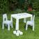 Liberty House Toys Kid's Height Adjustable Table & 2 Chairs Set Grey/White