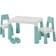Liberty House Toys Kid's Height Adjustable Table & 2 Chairs Set Green/White