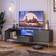 Fairmont Park Fluted Black TV Bench 140x54cm