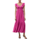 Mango Ramona Long Dress with Ruffle Neckline - Fuchsia