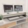 vidaXL Screen Stand White and Sonoma Oak TV Bench 100x13cm