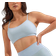 Tridri Women's Recycled Seamless '3D Fit' Multi-Sport Flex Bra - Sky Blue Melange