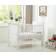 MCC Direct Savannah Sleigh Cot Bed with Mattress White 33.5x54.7"