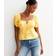 New Look Daisy Milkmaid Top Floral Print - Yellow