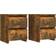 vidaXL 815328 Smoked Oak Bedside Table 30x30cm 2pcs