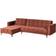 Beliani Velvet Right Hand Corner Red Soffa 266cm 4-sits