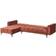 Beliani Velvet Right Hand Corner Red Soffa 266cm 4-sits