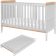 Tutti Bambini Rio Cot Bed with Cot Top Changer & Mattress - Dove Grey/Oak 29.5x56.8"