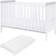 Tutti Bambini Rio Cot Bed with Cot Top Changer & Mattress White/Dove Grey 29.5x56.8"