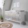 Tutti Bambini Rio Cot Bed with Cot Top Changer & Mattress White/Dove Grey 29.5x56.8"