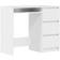 vidaXL Engineered Wood High Gloss White Skrivebord 45x90cm