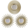 BONNYCO Pack of 3 Gold Wall Mirror 25cm