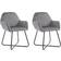 vidaXL Velvet Grey Kitchen Chair 84cm 2pcs