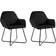 vidaXL Velvet Black Kitchen Chair 84cm 2pcs