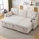 Aka Convertible L Shaped Sleeper Beige Sofa 211cm 3 Seater