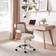 Latitude Run Mid-Century Modern Design Cream/Brown Office Chair 89.5cm
