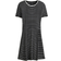 H&M Rib-Knit Dress with Flared Skirt - Black/Striped