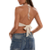 Shein BAE Women's Summer Sexy Bohemian Beach Vacation Concert Women Halter Neck Tie Metal Decoration Crochet Summer Tops, Summer For Women,Club Women Sexy,Rave Top