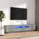 vidaXL LED Lights Grey Sonoma TV Bench 100x40cm 2pcs