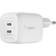 Belkin Dual USB-C GaN Wall Charger with PPS 45W White