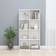 vidaXL Wood High Gloss White Bokhylle 130cm
