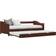 vidaXL Pull Out Dark Brown Soffa 205cm 3-sits